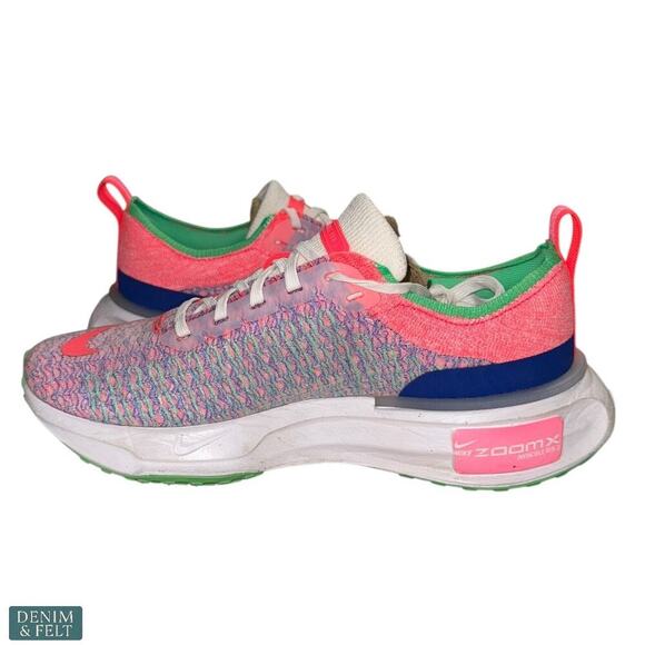 Nike ZoomX Invincible Run Flyknit 3 Women’s 8.5 White Pink Racer Blue Orange - Picture 9 of 13